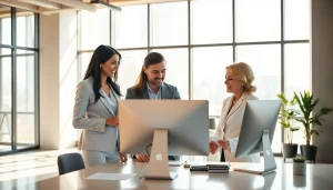 Engage with professional real estate agents as they explore property options.