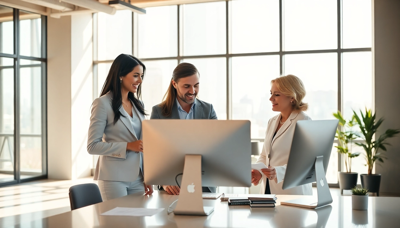 Engage with professional real estate agents as they explore property options.