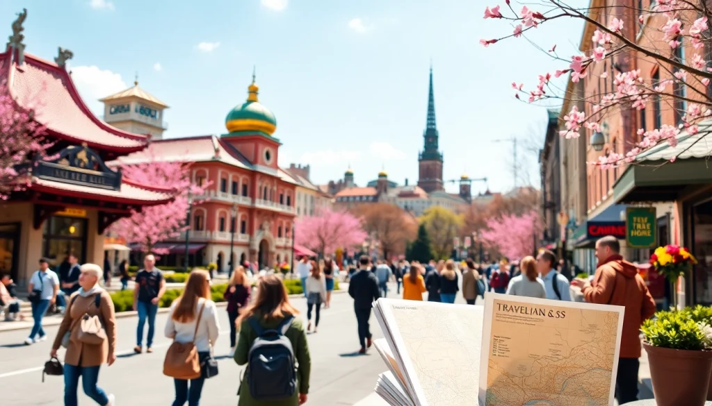 Nuvelios.org에서 제공하는 여행 정보와 문화 탐방의 즐거움을 시각적으로 표현한 이미지