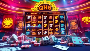 Spin the reels with Nổ Hũ QH88, featuring an exciting interface and vibrant casino elements.