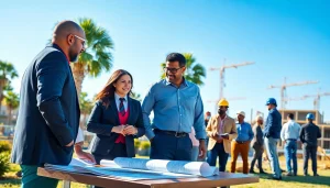Engage with construction association south carolina at a networking event under a sunny sky.