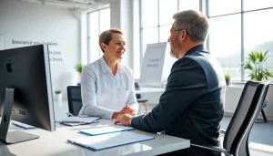 Engage with Insurance Claims Help through a professional consultation in a bright office setting.