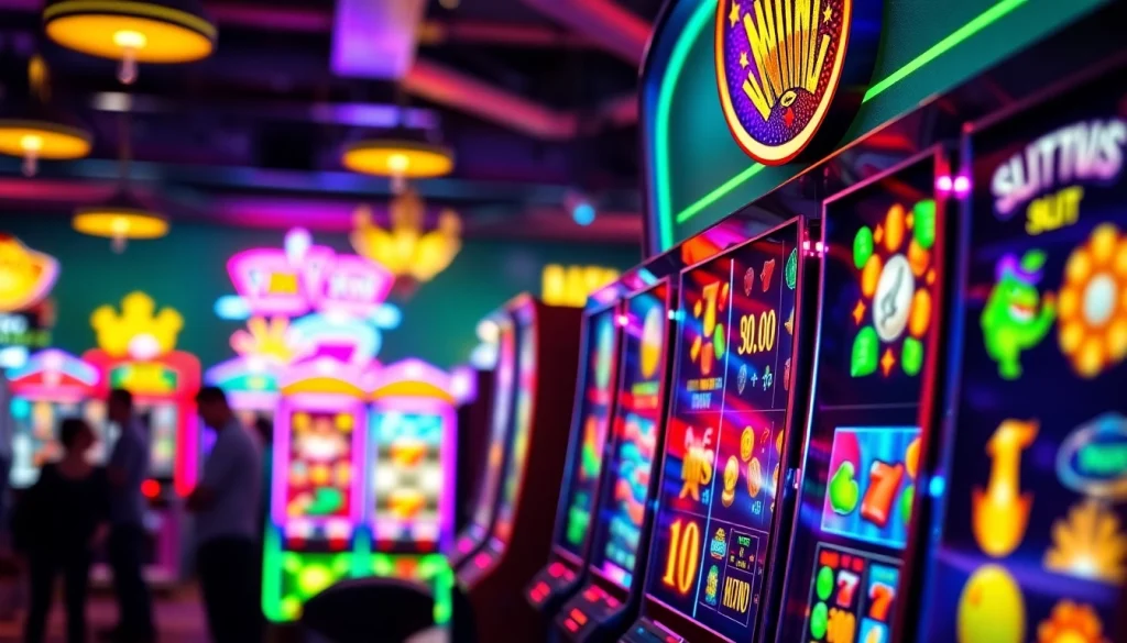 Engaging scene of gaming activity at https://152.42.170.247 with vibrant slot machines and an animated casino atmosphere.