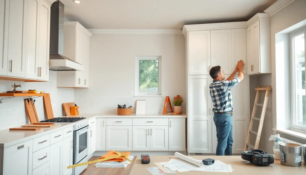 Transform your space with Home renovation techniques, showcasing a modern kitchen upgrade.