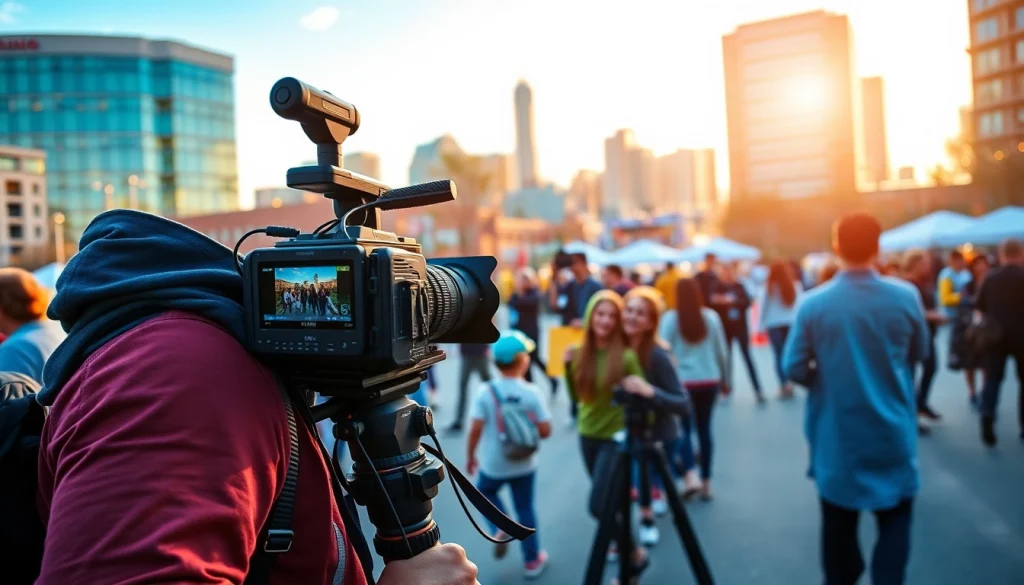 Edmonton videographer capturing lively event footage in urban Edmonton.