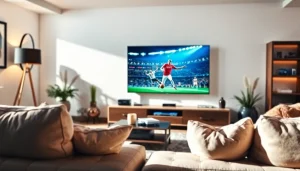 Stream high-quality content with https://bosstv.ca in a modern living room setup.