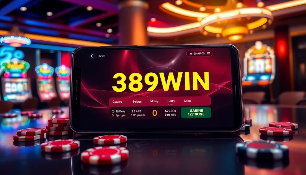Engage with 389WIN App for top-notch gambling experiences featuring vibrant casino visuals.