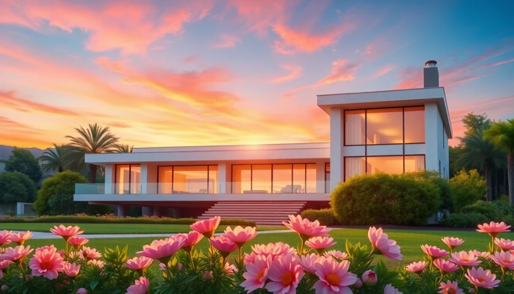 Explore Real Estate listings featuring luxurious villas and inviting landscapes.