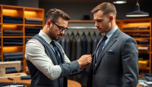 Creating a tailor made bespoke suit through precise measurements in a luxurious setting.