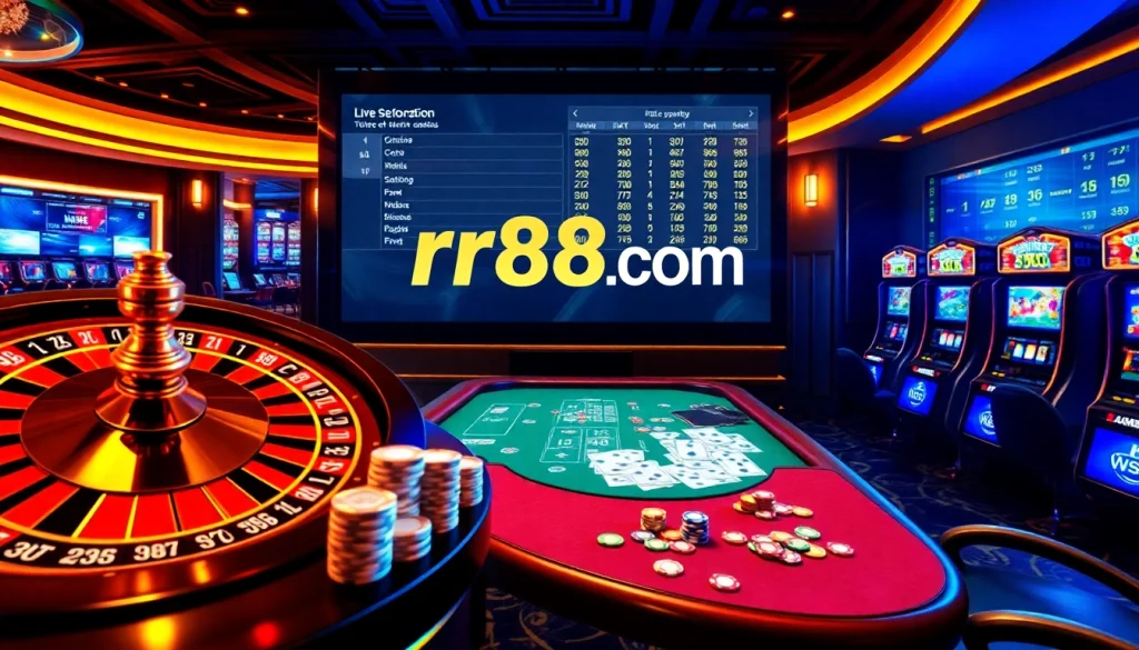 Experience thrilling gaming adventures at rr88com with vibrant casino tables and exciting betting options.