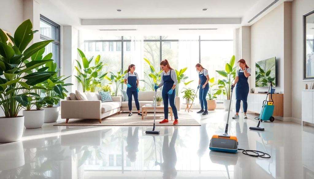 Enhance your space with a professional cleaning service showcased in a lively living room.