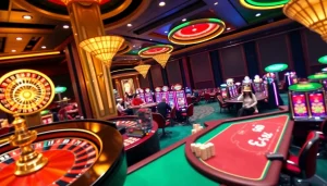 Engaging gameplay at sc88.ad casino with vibrant slot machines and elegant poker tables.