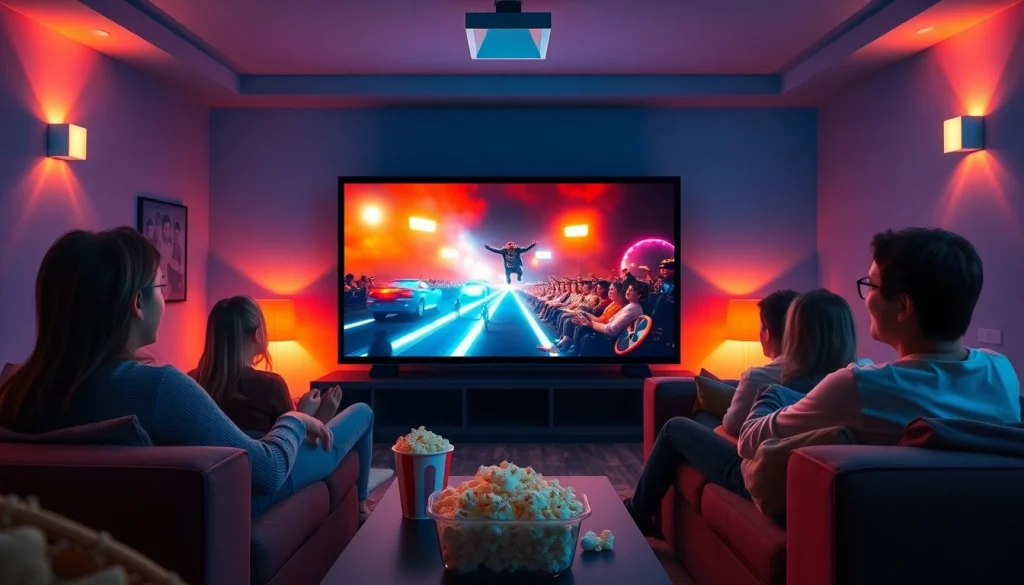Experience the thrill of filme online in a cozy home theater setting.