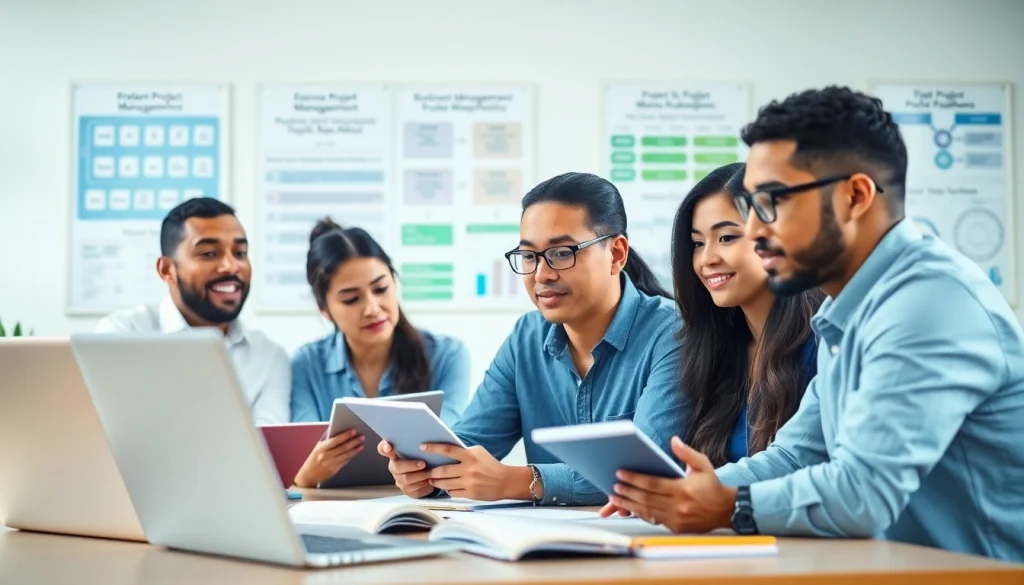 Engaged learners at CareerSprints.com participating in a professional training session showcasing project management.