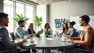 Engaged professionals in a business meeting discussing strategies for success.