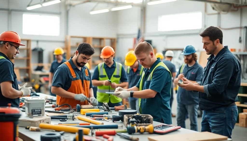 Students learning practical skills at trade schools oahu workshop environment.
