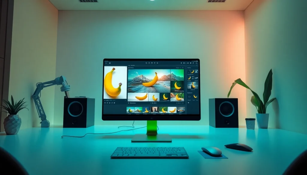 Transform images effortlessly with the innovative nano banana pro software in a modern workspace.