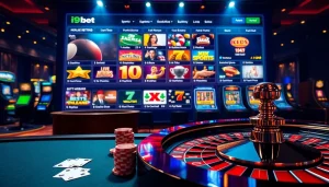 i9bet thrilling online casino experience featuring poker chips and a roulette wheel