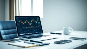 Analyze trading strategies with hotforex mt4 on a modern laptop in a professional workspace.