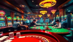 Experience thrilling gameplay at https://mm88.co.in/ with vibrant casino tables and excited players.