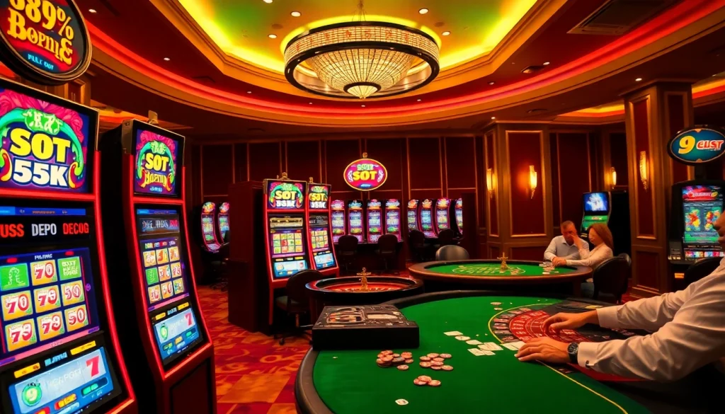 Experience thrilling gameplay with slot depo 5k in a vibrant casino setting filled with excitement.