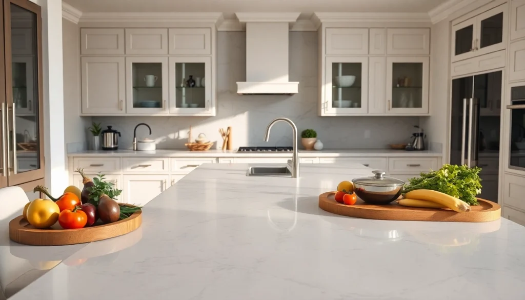 Sile Stone Quartz countertop enhancing a luxurious kitchen environment.