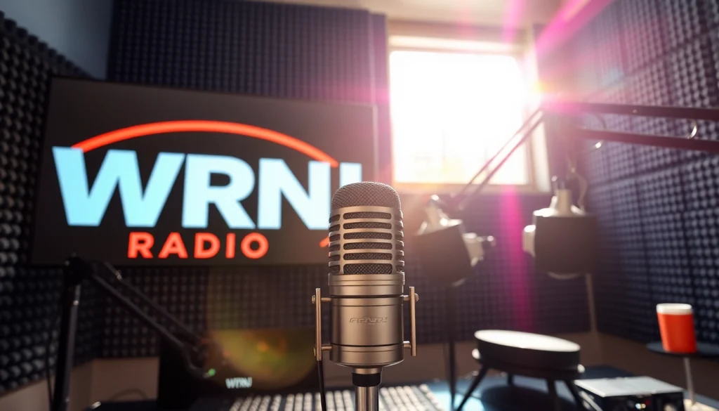 Engage with WRNJ Radio in a dynamic professional studio setting showcasing cutting-edge equipment.