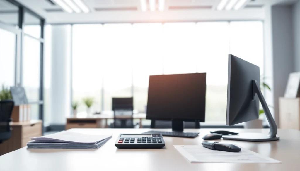 Clients consulting at a modern tax office, enhancing financial clarity and support.