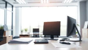 Clients consulting at a modern tax office, enhancing financial clarity and support.