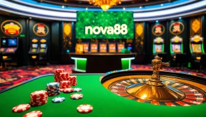 Experience the thrill of betting at nhà cái nova88 with exciting casino games and vibrant table settings.
