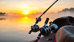 Showcasing Best fly fishing rods in a serene lake setting, highlighting craftsmanship and elegance.