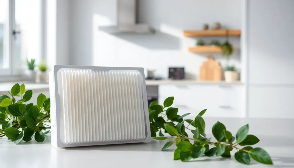 HEPA filter prominently showcased for clean air in a modern home environment.