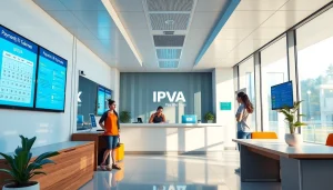 Engaging public service scene depicting easy IPVA go payment options in Goiás.