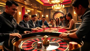 Players enjoying an exciting game of roulette in a high-stakes MK8 casino setting.