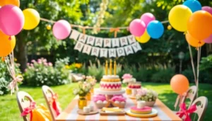 Celebrating a customizable birthday party with vibrant decorations and personalized touches.
