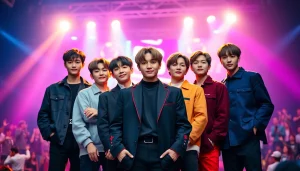 BTS members showcase their unique personalities in an energetic portrait.