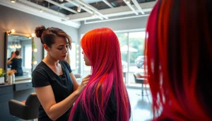 Servirea clientilor la salon vopsit bucuresti cu o nuanta vibranta.