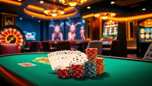 Winning at the luxurious xx88 win casino with vibrant poker chips and roulette wheels.