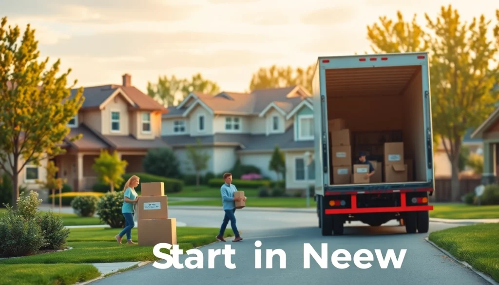 Family loading belongings into a moving truck for their interstate overs journey.