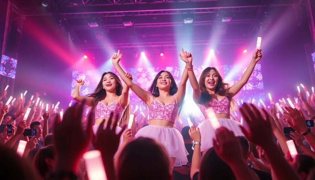 BLACKPINK news showcasing the band live on stage with vibrant lights and energetic performances.