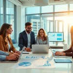 Enhance your strategy with competitive intelligence for sales insights in a dynamic office setting.