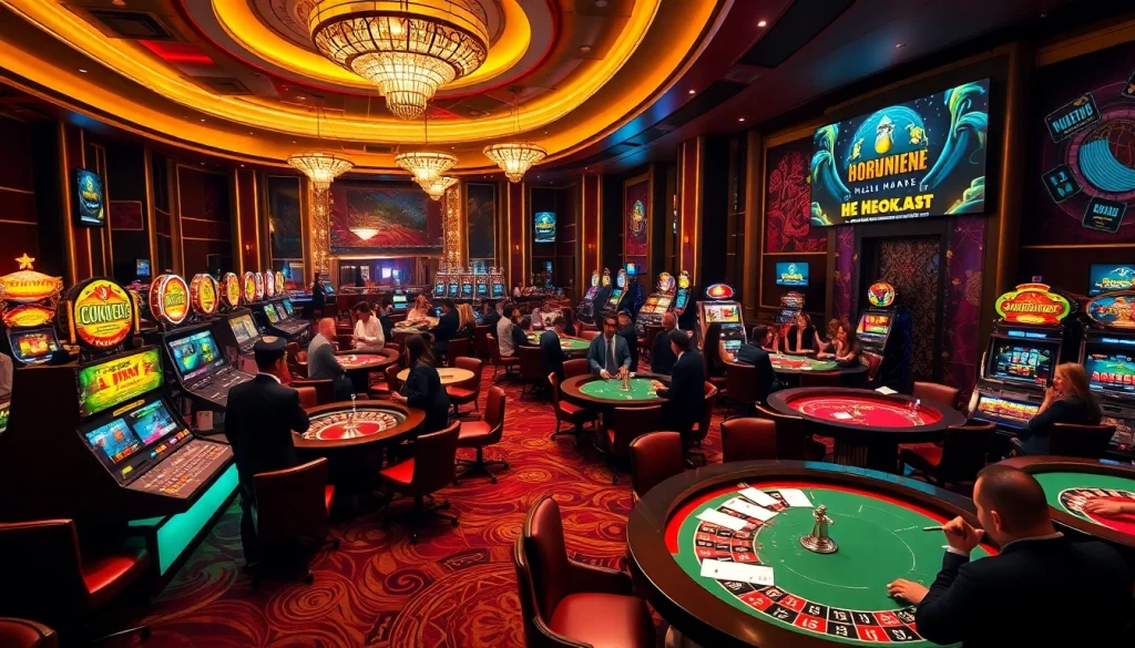 Experience thrilling gameplay at https://nk88net.com/ with vibrant casino tables and luxury ambiance.