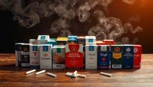 Showcasing an assortment of cheap cigarettes uk packs in an inviting arrangement, highlighting variety and affordability.