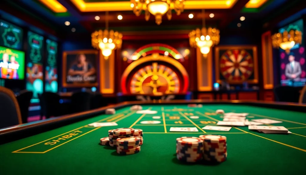 Engage with SHBET's lively casino atmosphere featuring poker and roulette for exciting online gambling.