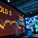 Visual representation of gold price at today on a digital display amidst a dynamic trading environment.