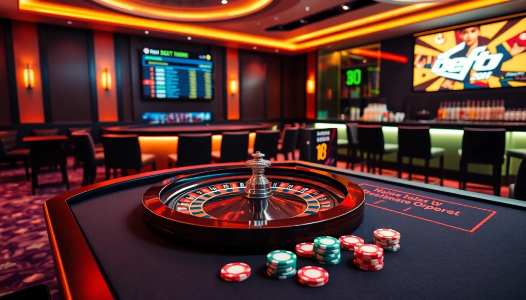 Experience exciting online betting at https://i5bet.it.com/ with vibrant casino elements like roulette and poker chips.