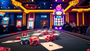 Experience thrilling gameplay at XX88 with dynamic casino tables and vibrant slot machines.