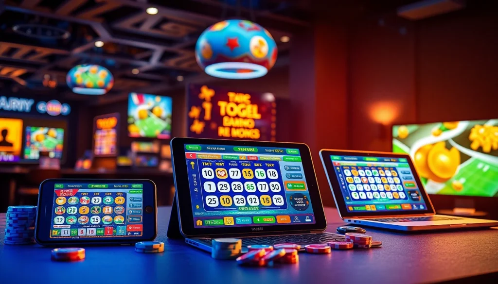 Adegan permainan online yang menarik menampilkan Sumotogel dengan pengguna yang menikmati permainan Togel.