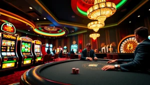 Experience exhilarating gaming at https://tobet88bet.com/ with vibrant casino visuals featuring poker, slots, and roulette.