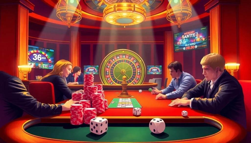 Experience the thrill of gambling on 98win. com with an engaging poker table scene full of excitement and tension.